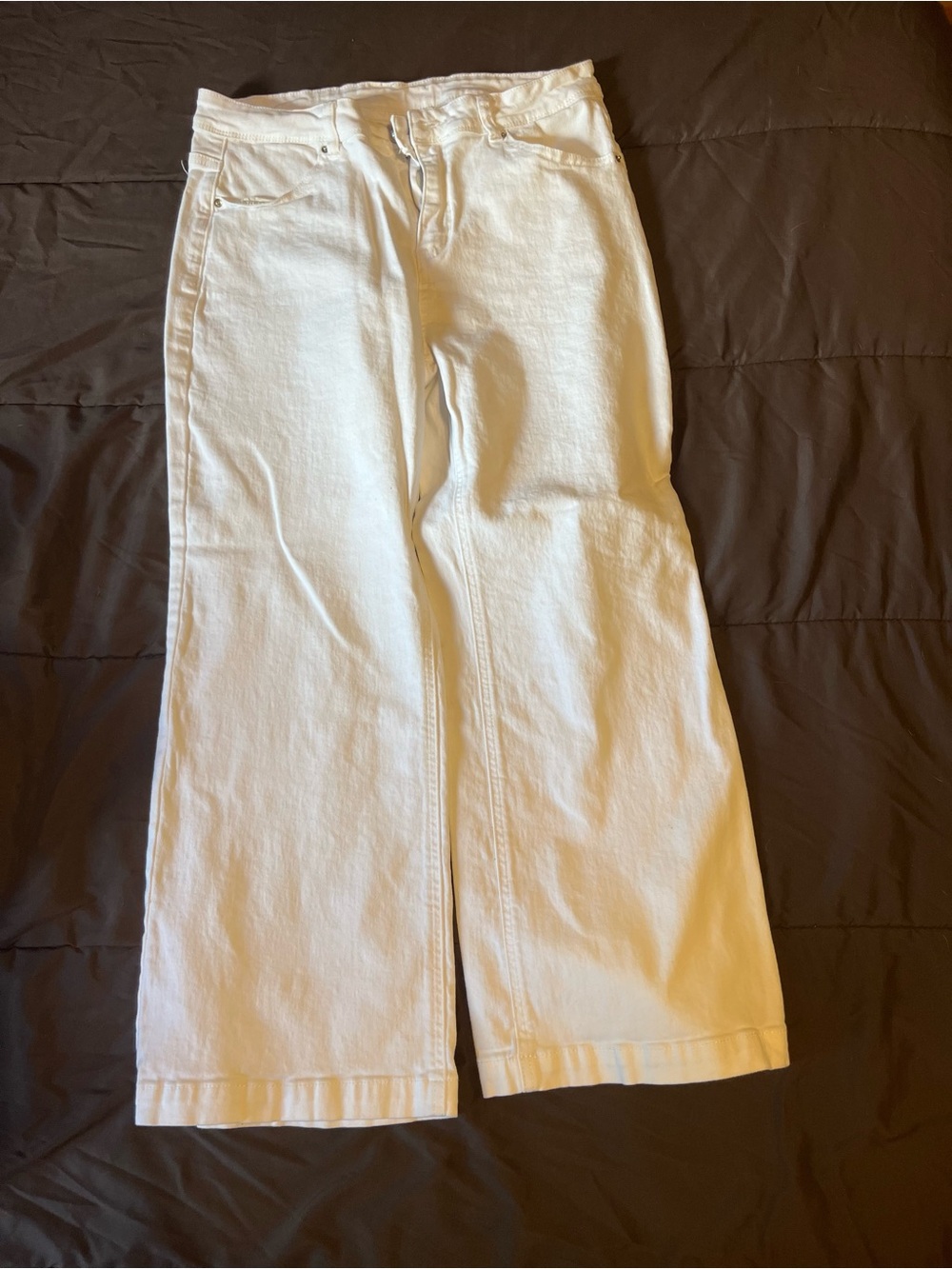 High-Rise White Wide-Leg Women's Jeans